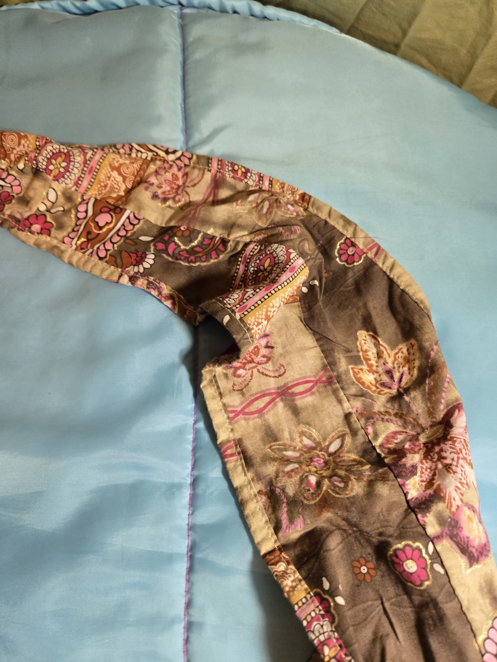 Old Navy Y2K Retro Brown Pink Floral Large Boho Hobo Shoulder Bag Purse - Picture 7 of 13